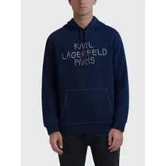 KARL LAGERFELD - Polerón con gorro y logo con falso bordado en el pecho