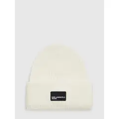 KARL LAGERFELD - Gorro largo tejido con parche frontal
