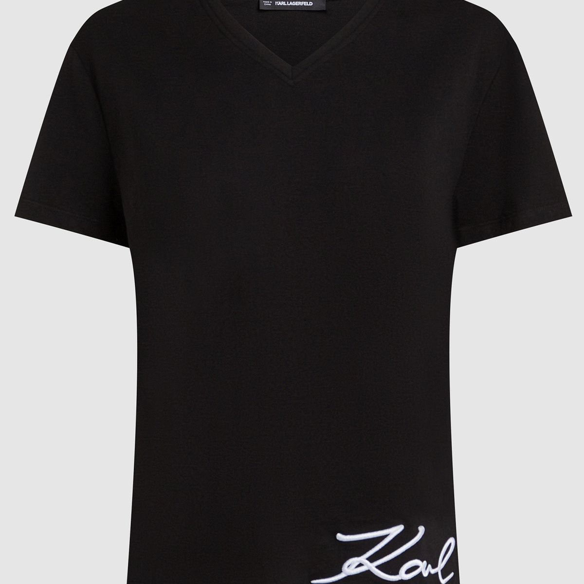 KARL LAGERFELD - Polera con firma de Karl bordada
