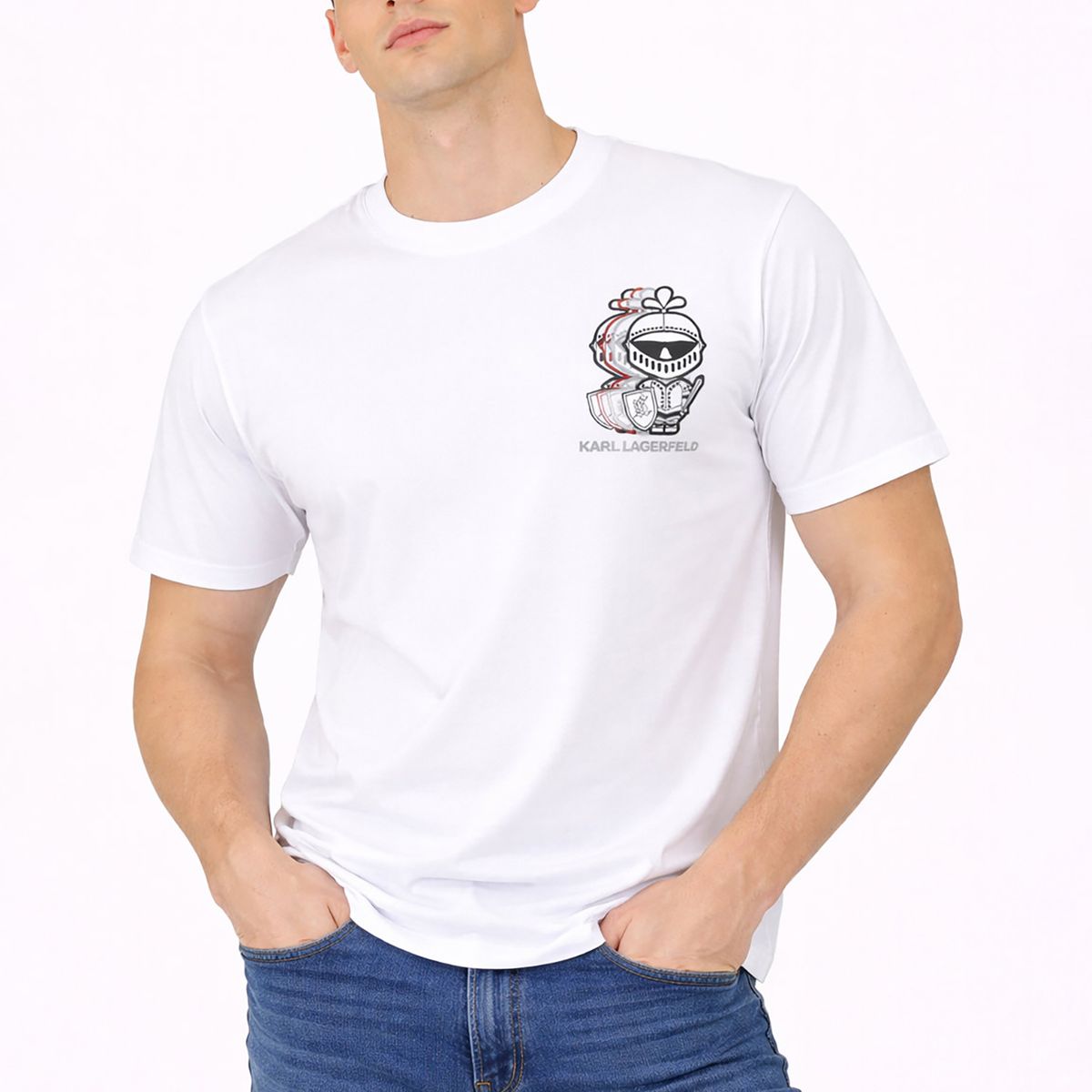 KARL LAGERFELD - Polera con estampado pequeño de en estilo armadura