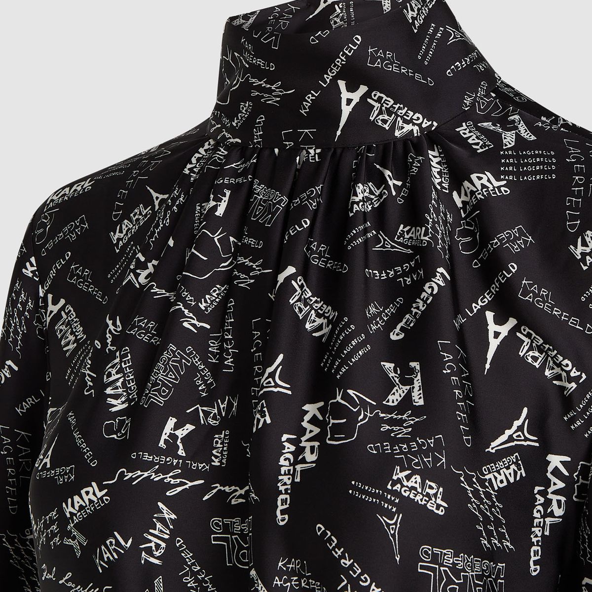 KARL LAGERFELD - Vestido con estampado integral de París y cinturón a juego