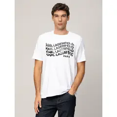 KARL LAGERFELD - Polera con estampado gráfico de logo en efecto ola