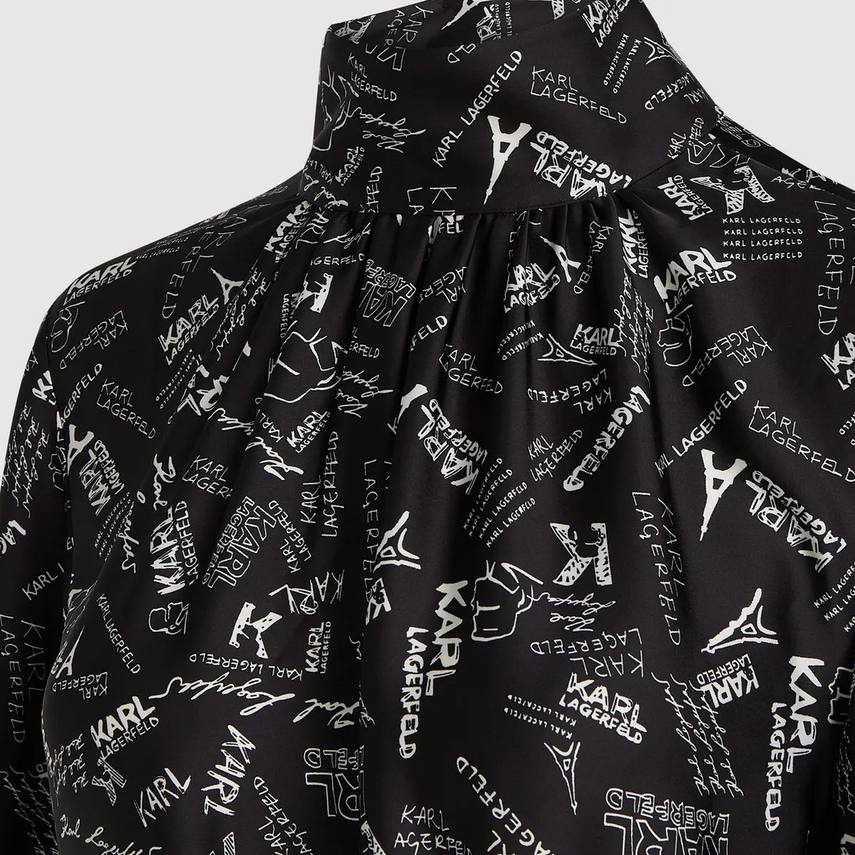KARL LAGERFELD - Vestido con estampado integral de París y cinturón a juego