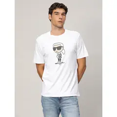 KARL LAGERFELD - Polera con estampado de Karl bordado completo