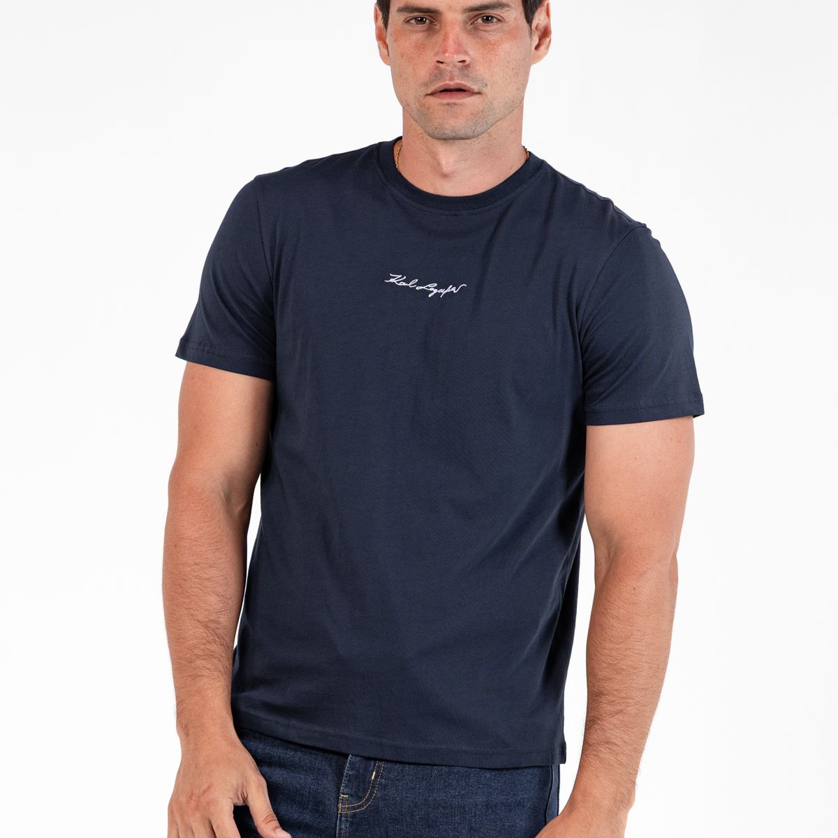 KARL LAGERFELD - Polera essential con firma bordada