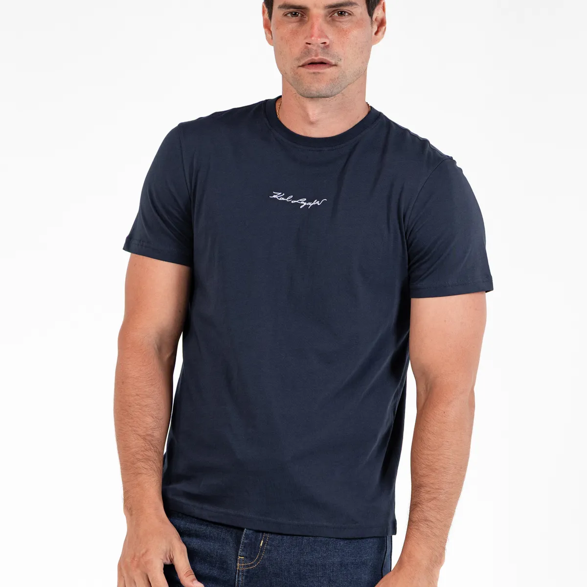 KARL LAGERFELD - Polera essential con firma bordada