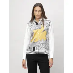 KARL LAGERFELD - Camisa de manga larga con estampado frontal de ciudad