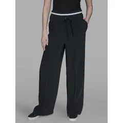 KARL LAGERFELD - Pantalón fluido con doble pretina elástica Negro