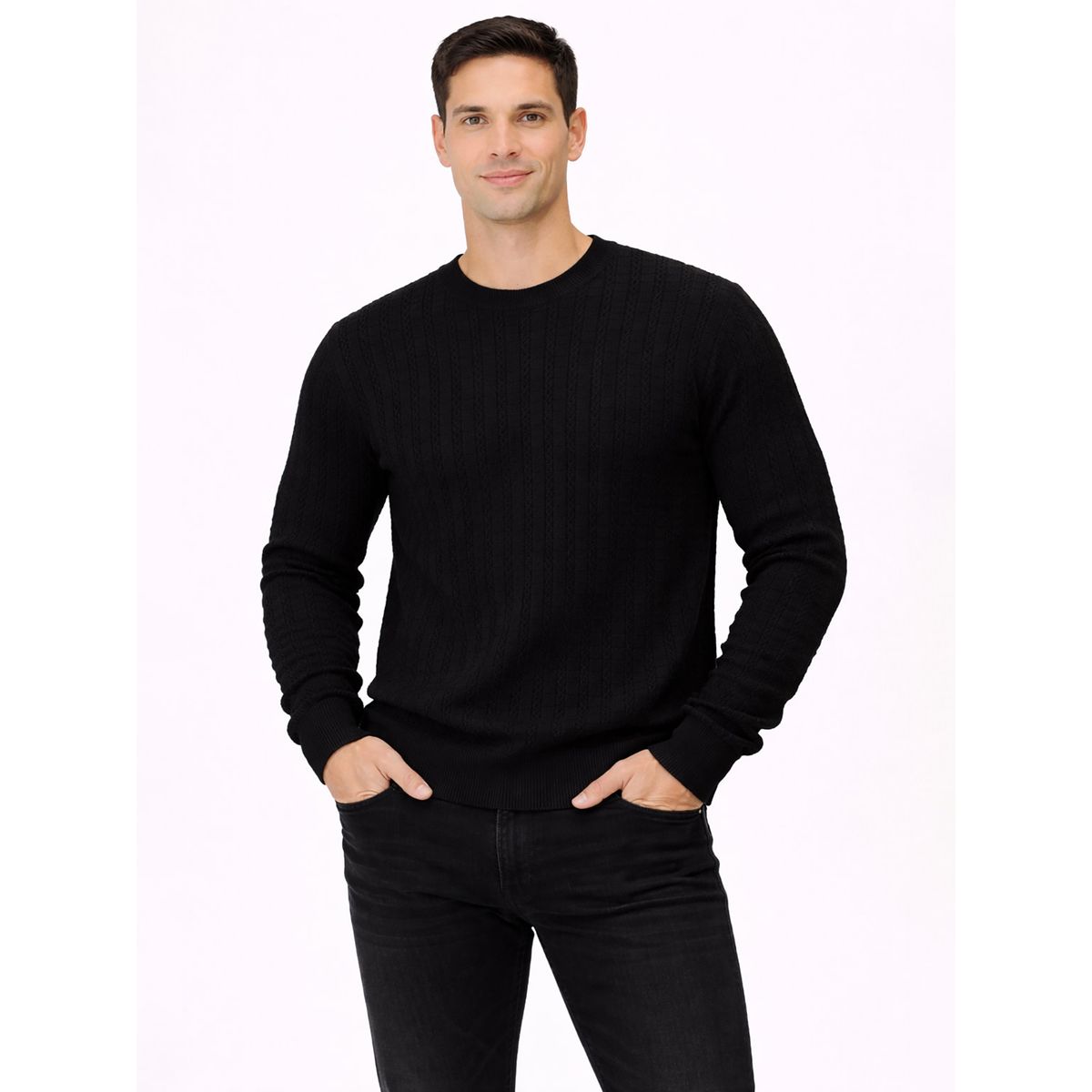 KARL LAGERFELD - Sweater con tejido de patrón de cable