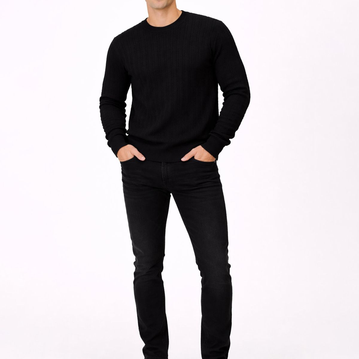 KARL LAGERFELD - Sweater con tejido de patrón de cable