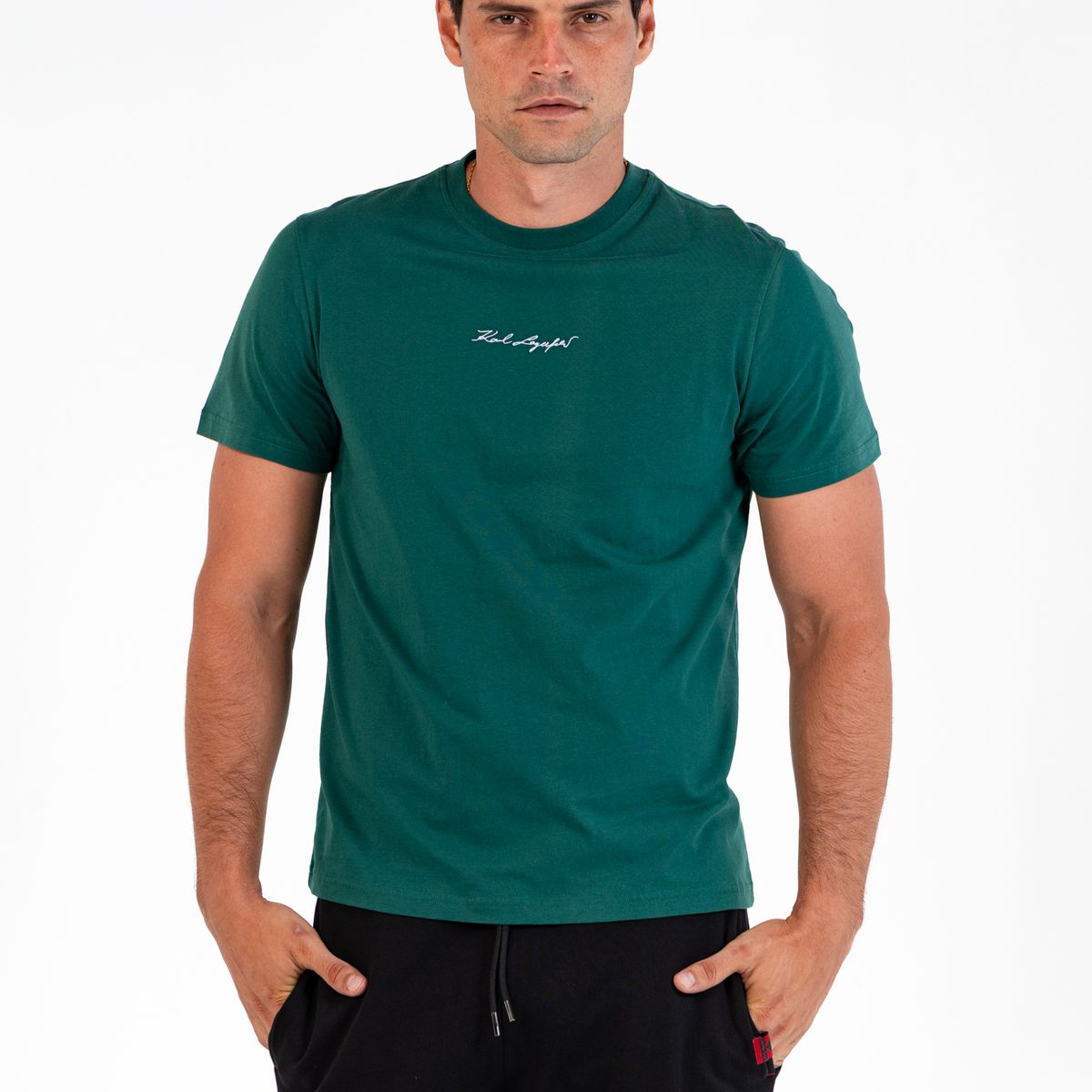 KARL LAGERFELD - Polera essential con firma bordada