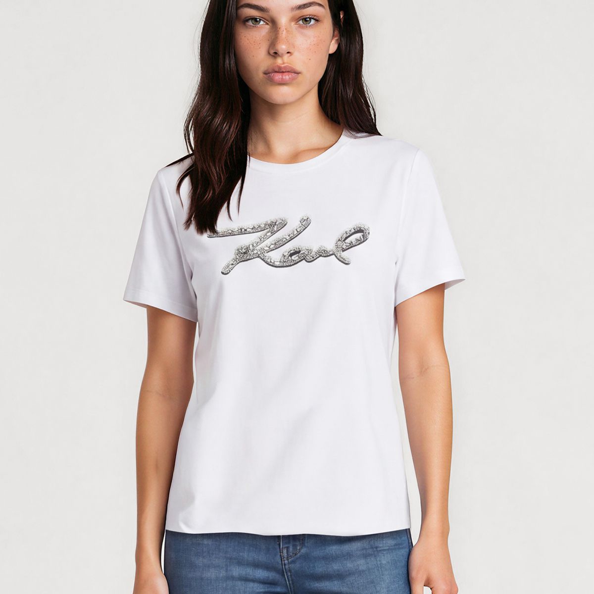 KARL LAGERFELD - Polera con gráfico de firma de Karl