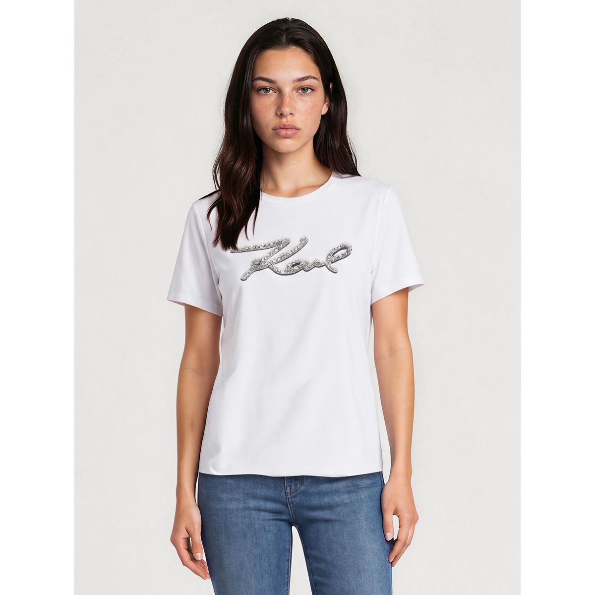KARL LAGERFELD - Polera con gráfico de firma de Karl
