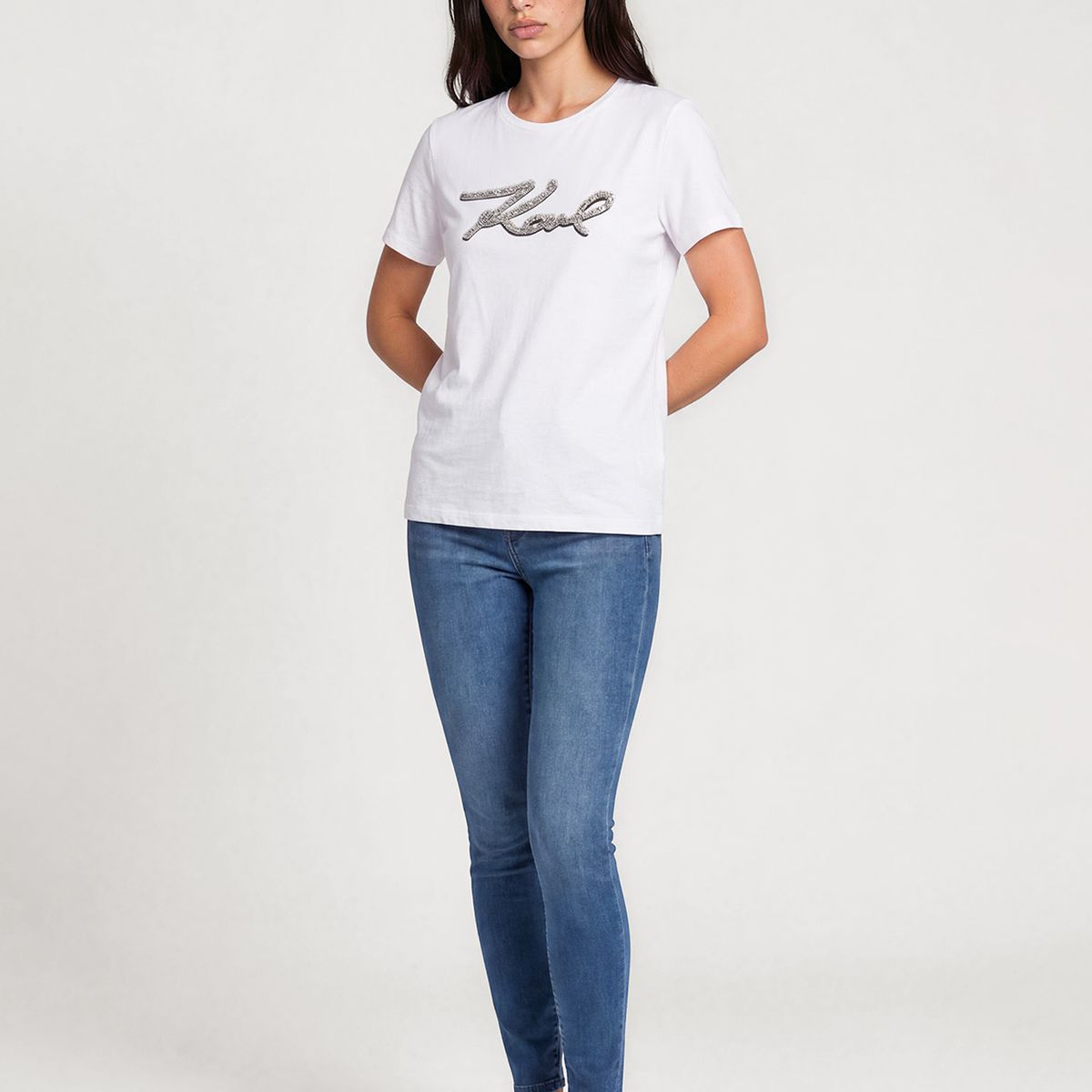 KARL LAGERFELD - Polera con gráfico de firma de Karl