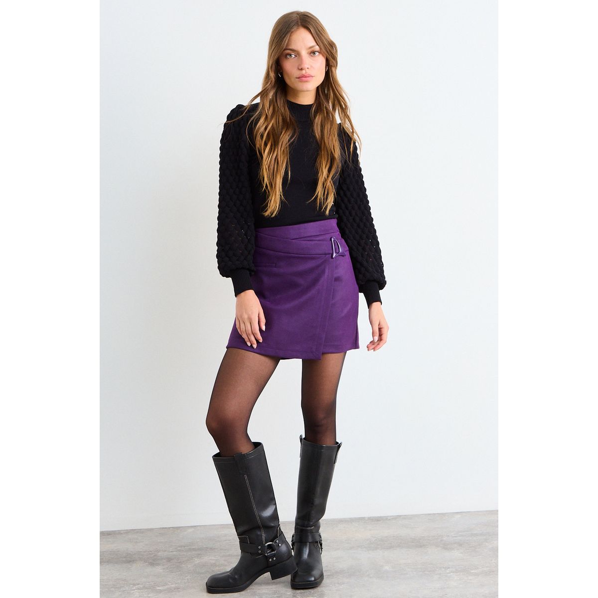 IO - Short Liso Mujer Morado Io