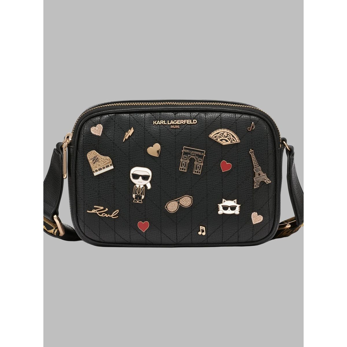 KARL LAGERFELD - Cartera bandolera Maybelle con pines metálicos