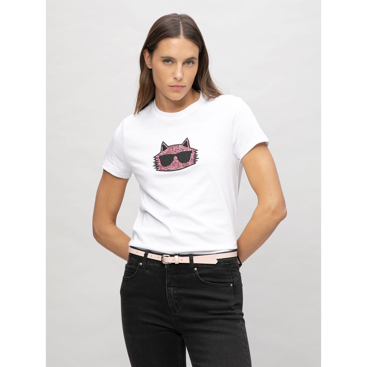 KARL LAGERFELD - Polera con gráfico texturizado de Choupette