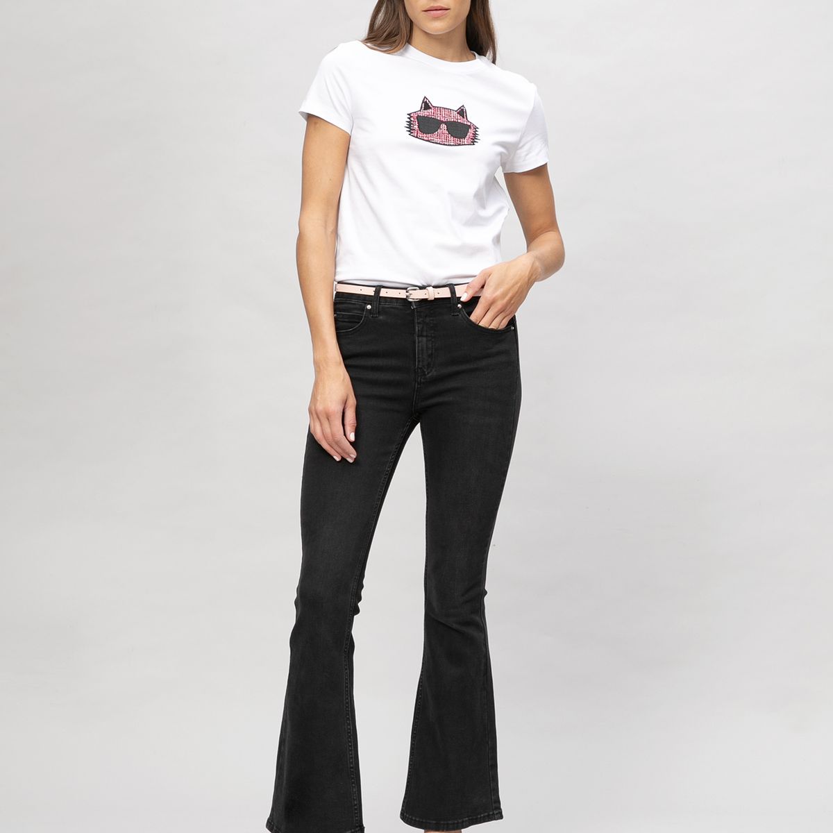 KARL LAGERFELD - Polera con gráfico texturizado de Choupette