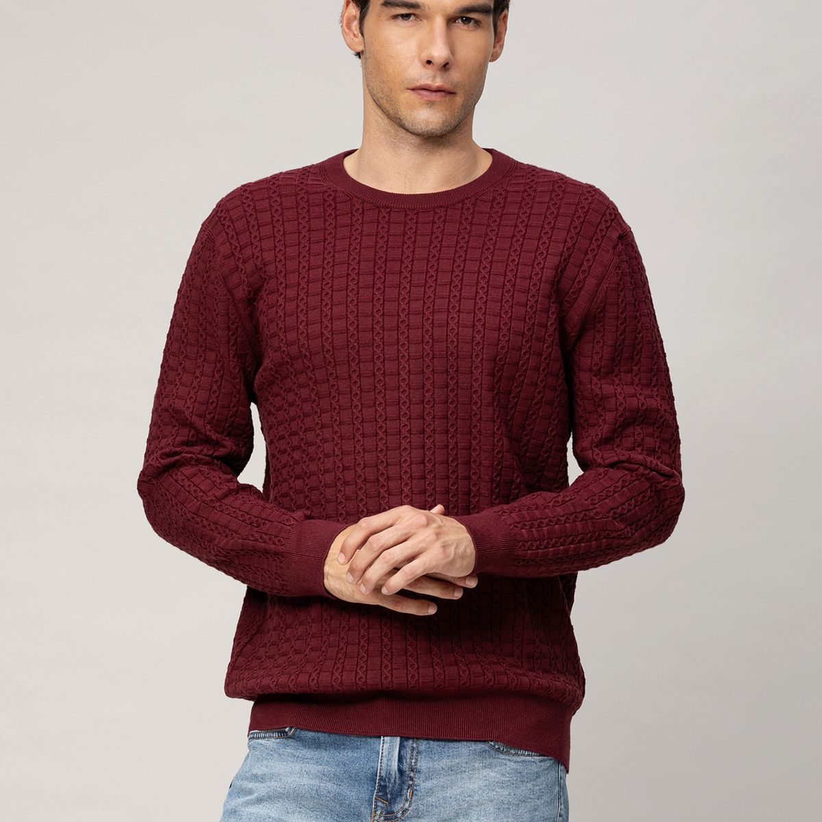 KARL LAGERFELD - Sweater con tejido de patrón de cable