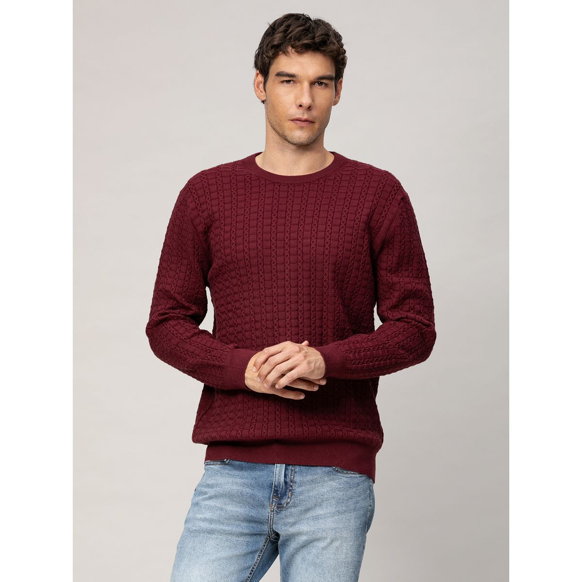 KARL LAGERFELD - Sweater con tejido de patrón de cable