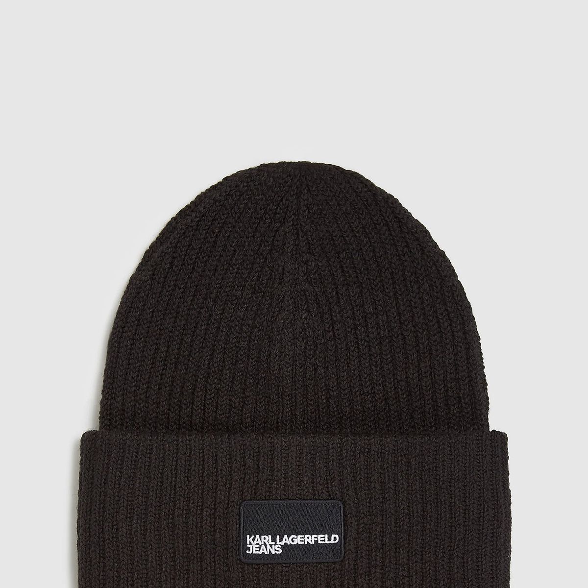 KARL LAGERFELD - Gorro largo tejido con parche frontal