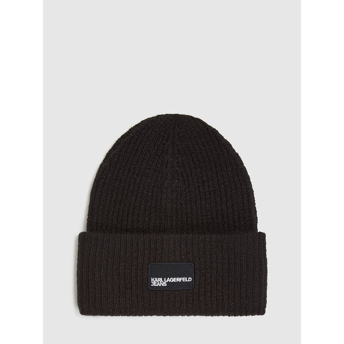 KARL LAGERFELD - Gorro largo tejido con parche frontal