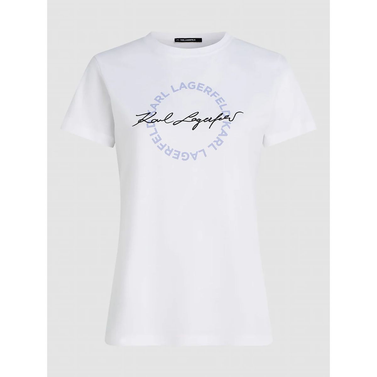 KARL LAGERFELD - Polera de cuello redondo con estampado de firma de Karl
