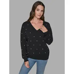KARL LAGERFELD - Sweater con pedrería incrustada