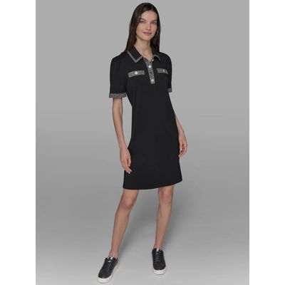 Imagen 2 del producto Vestido con mangas abullonadas y cuello camisero