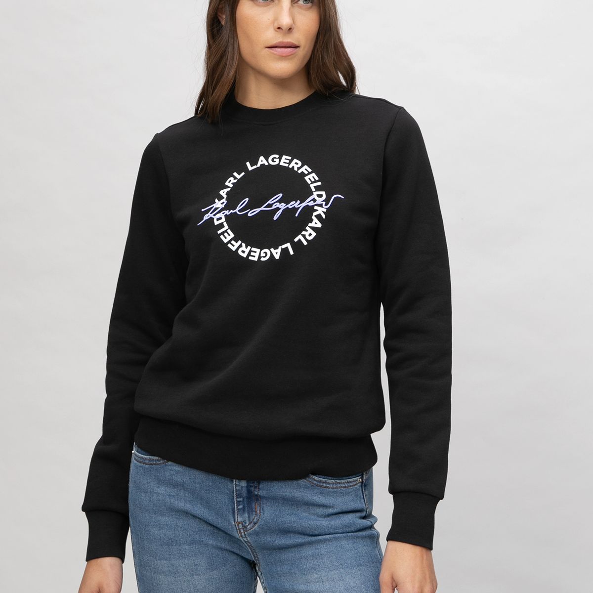 KARL LAGERFELD - Polerón de cuello redondo con firma de Karl