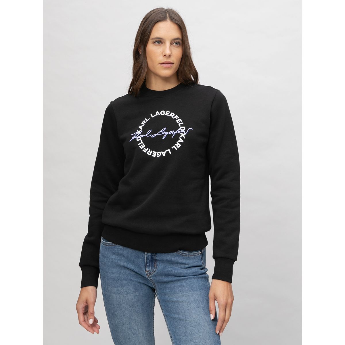 KARL LAGERFELD - Polerón de cuello redondo con firma de Karl