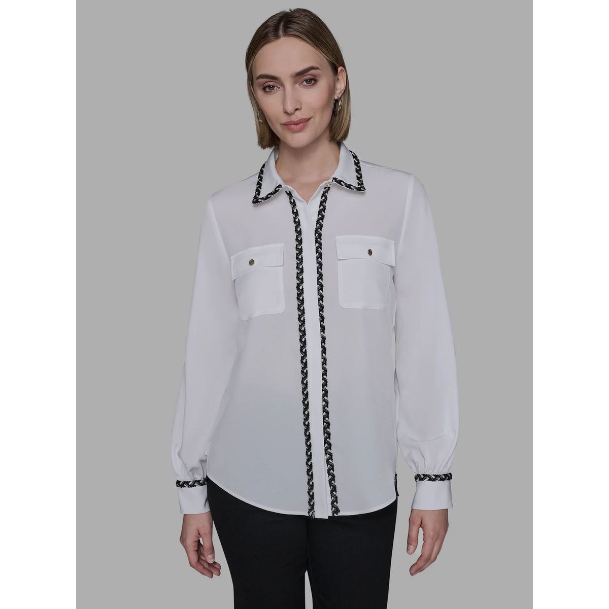 KARL LAGERFELD - Camisa de manga larga con detalles texturizados