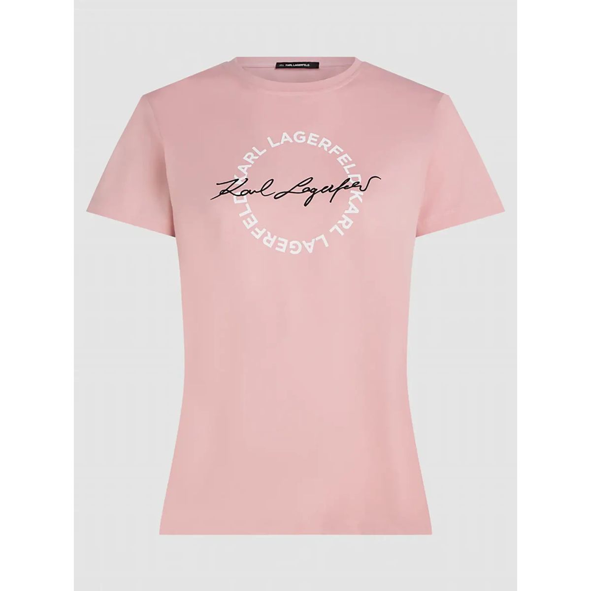 KARL LAGERFELD - Polera de cuello redondo con estampado de firma de Karl
