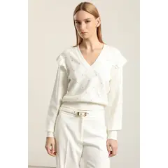 LIOLA - Jersey punto perlas, crudo