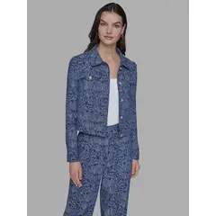 KARL LAGERFELD - Chaqueta cropped denim Azul