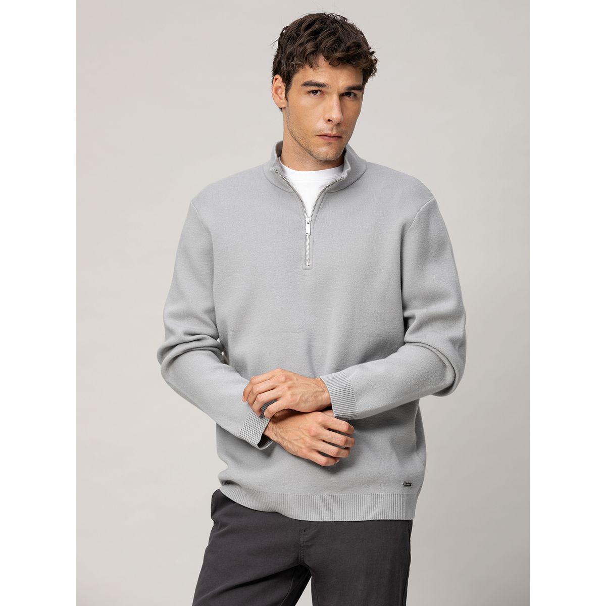 KARL LAGERFELD - Sweater con cierre de un cuarto