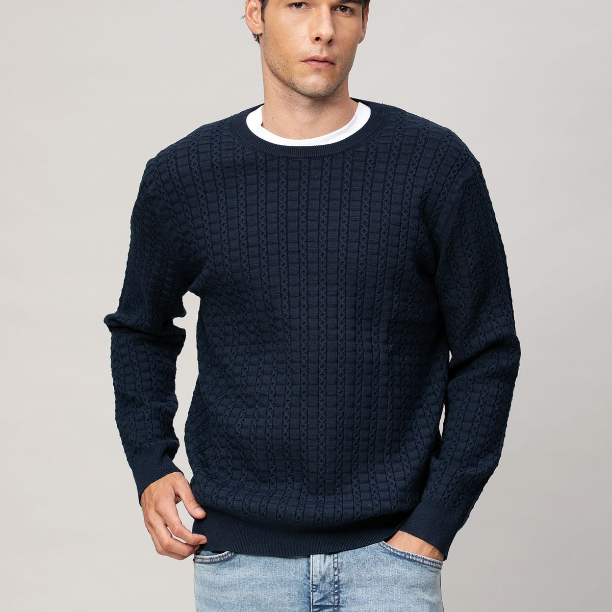KARL LAGERFELD - Sweater con tejido de patrón de cable