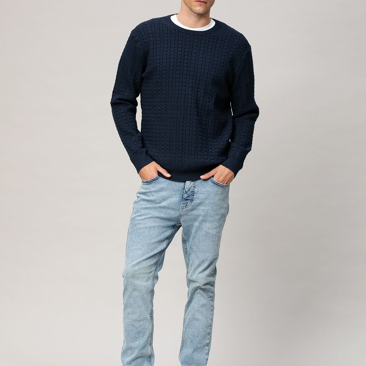KARL LAGERFELD - Sweater con tejido de patrón de cable