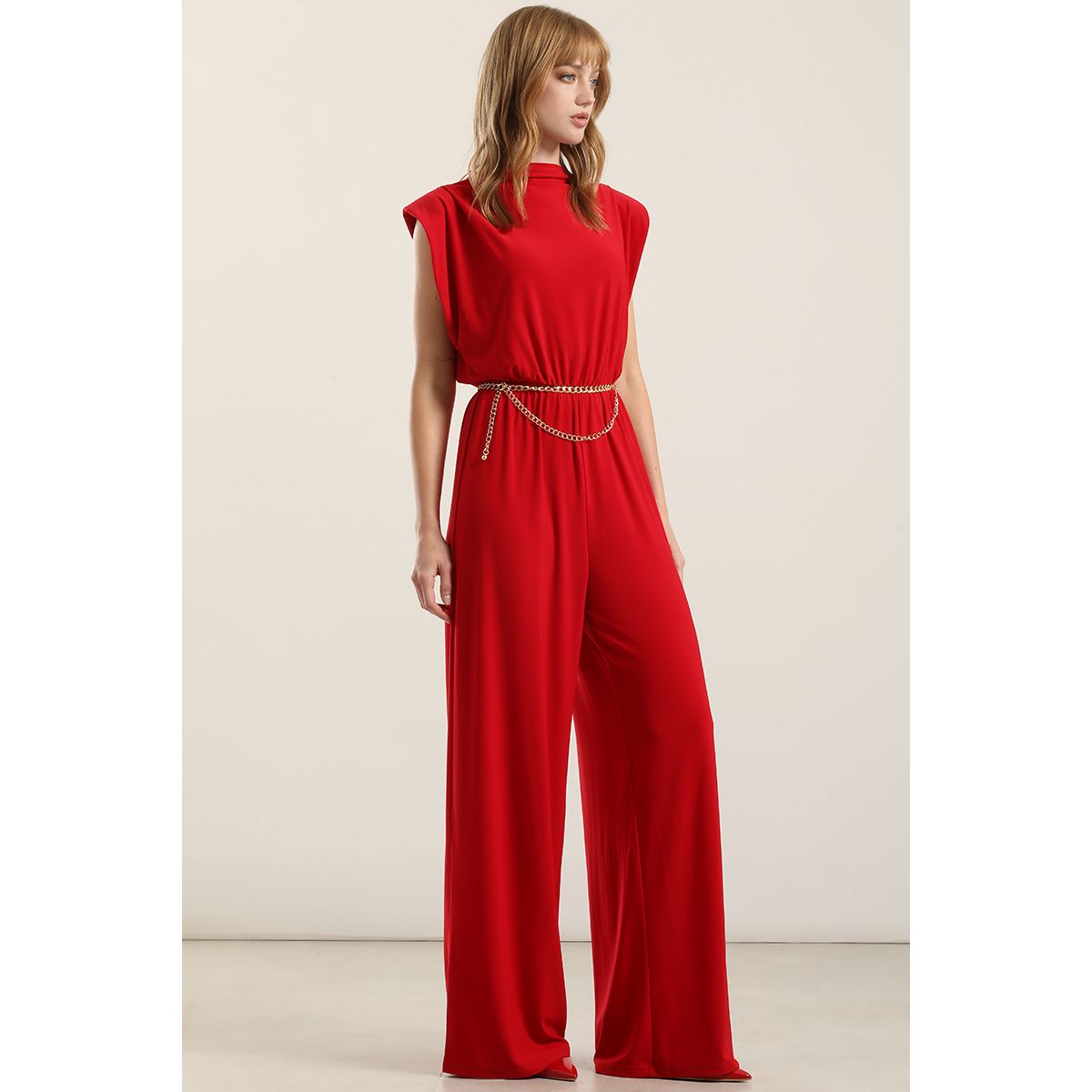 LIOLA - enterito ancho con hombrera, rojo Liola