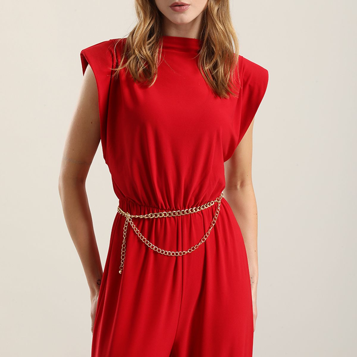 LIOLA - enterito ancho con hombrera, rojo Liola