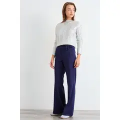 IO - Pantalon Liso Mujer Azul
