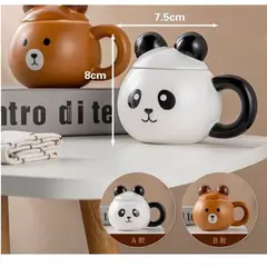 GENERICO - TAZAS CON TAPA DE ANIMALES 420ML