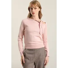 LIOLA - Jersey punto, lazada hilo metalizado, rosa
