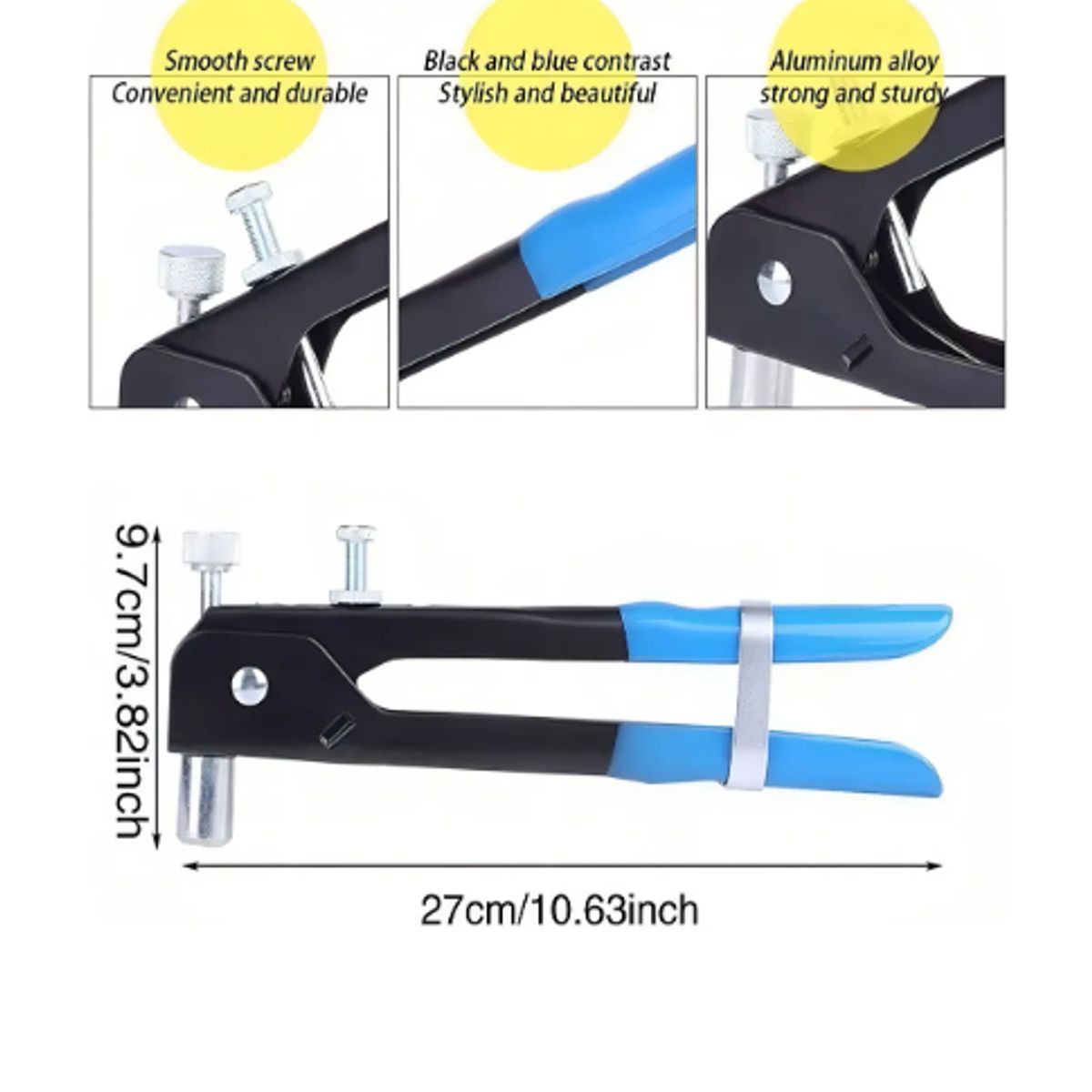 GENERICO - Kit Remachadora Tuerca 86 M3 A M8 Remache Ciego