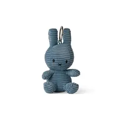 BON TON TOYS - Peluche y llavero Miffy Keychain ECO Corduroy - 10 cm- 4" color Azul