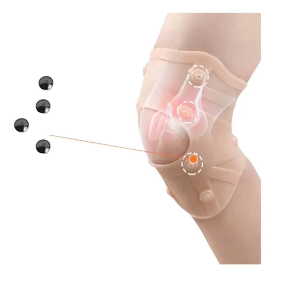 GENERICO - Rodillera Magnetica Silicona 10 Imanes Dolores Lesiones Sebs