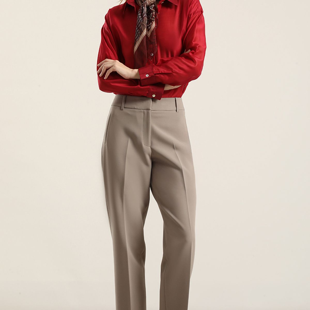LIOLA - Pantalón sastre, tiro alto, topo Liola