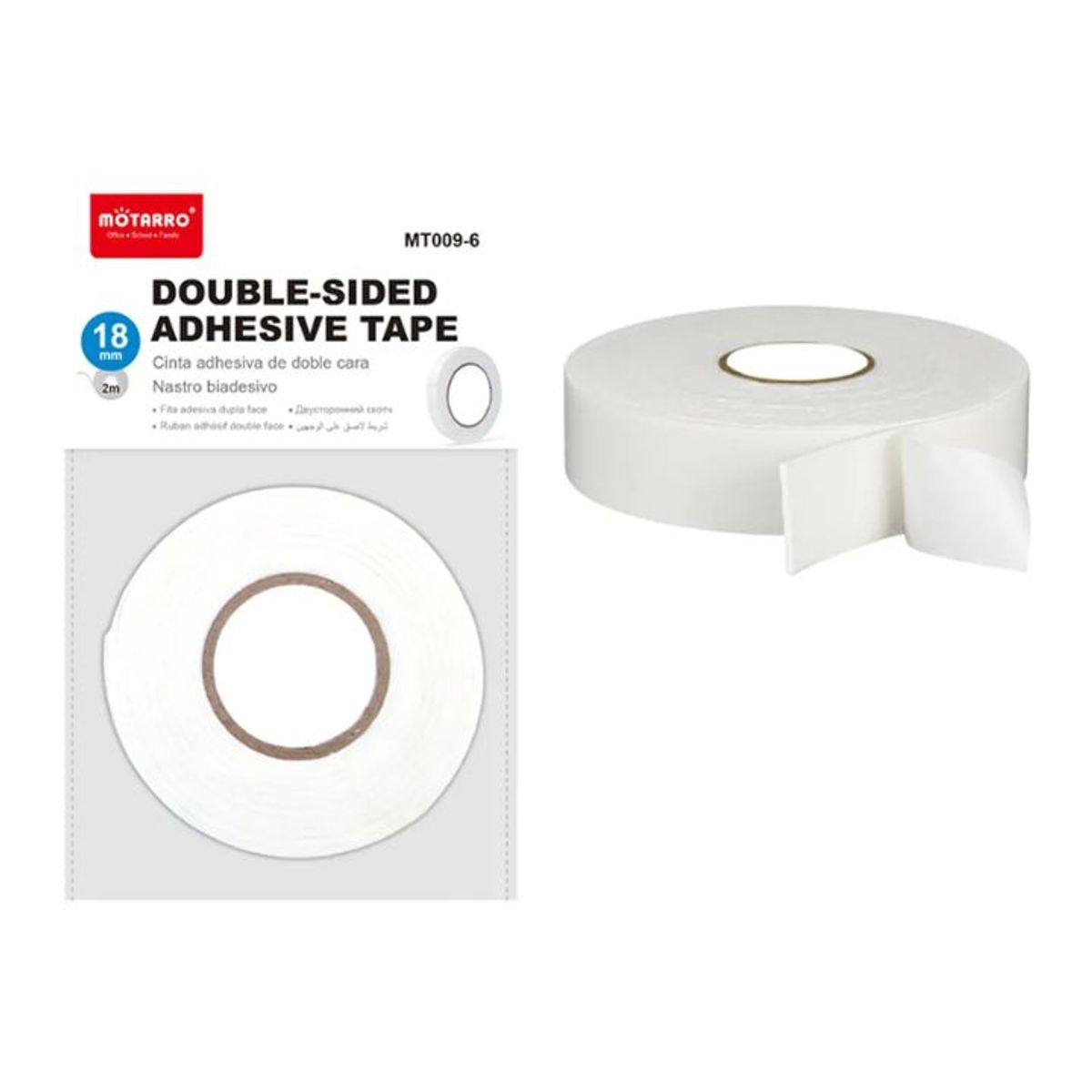 GENERICO - Cinta Adhesiva Doble Faz Espuma 18Mmx2M