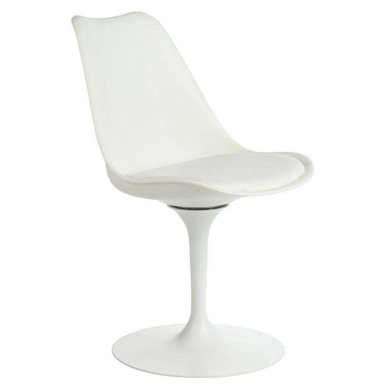 Silla Tulip Iron Con Pedestal Blanco Blanco