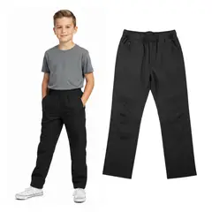 EKOL TACTICA MILITAR - Pantalon Softshell Cintura Elástica Para Niños Con Micropolar Senderismo